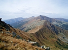 Låga Tatras huvudkam med Chopok 2024m i bakgrunden.