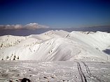 Our ski tracks along the Nizke Tatrys main ridge